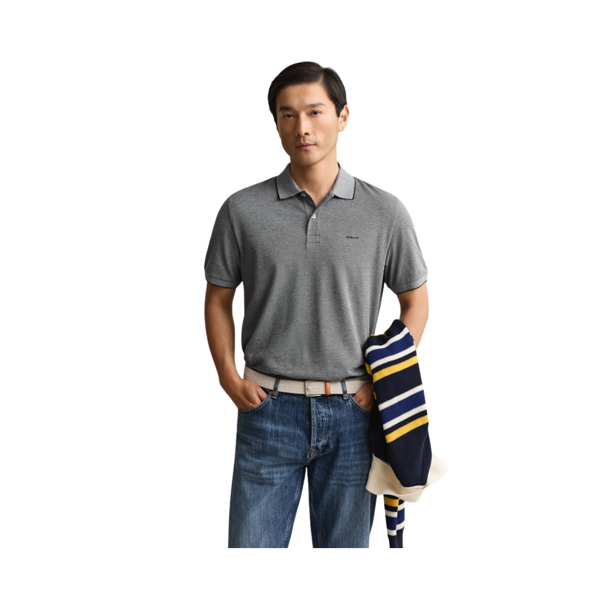 2 Tone SS Polo - 433 Evening Blue