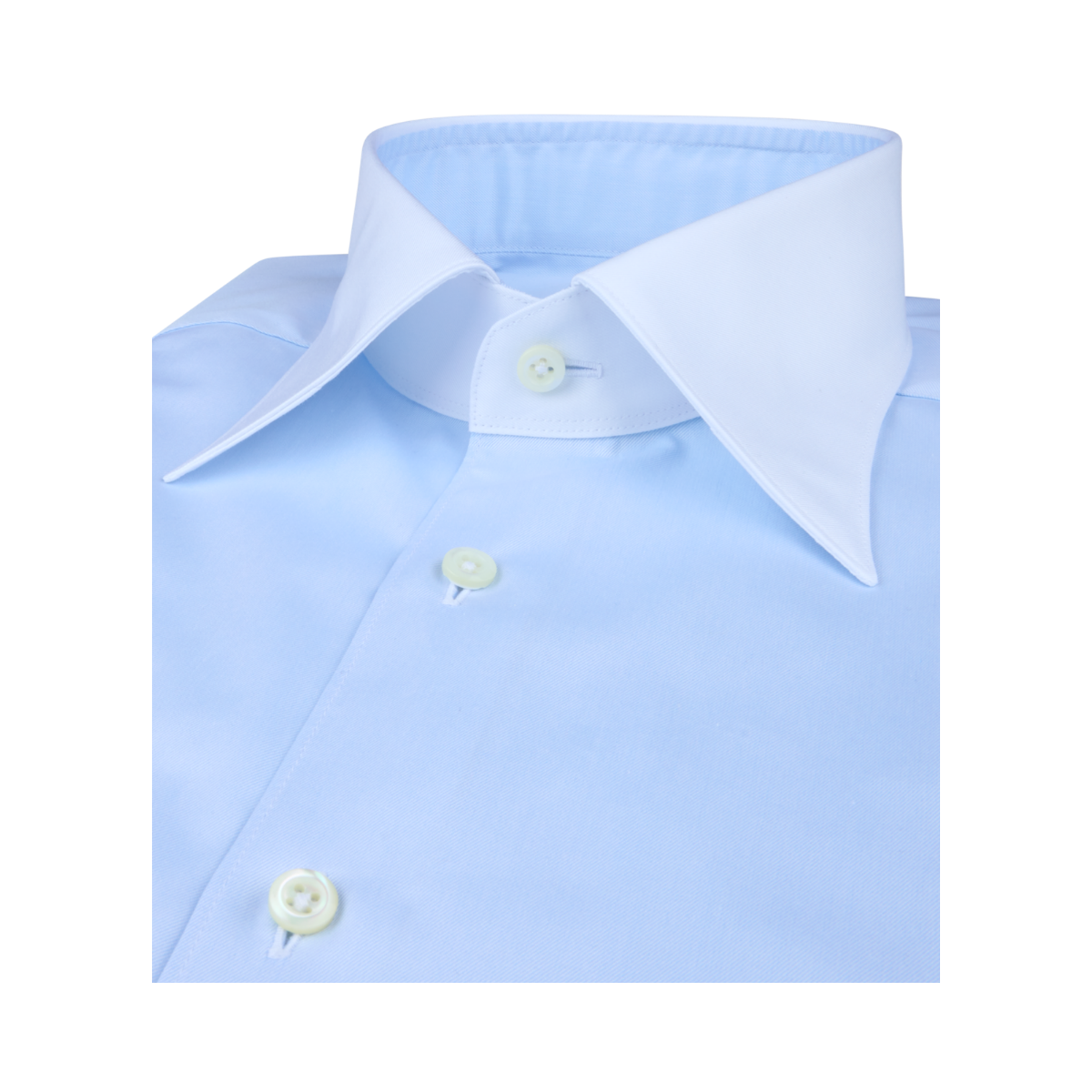 Slimline C20 White Collar & DR Cuff - Light Blue