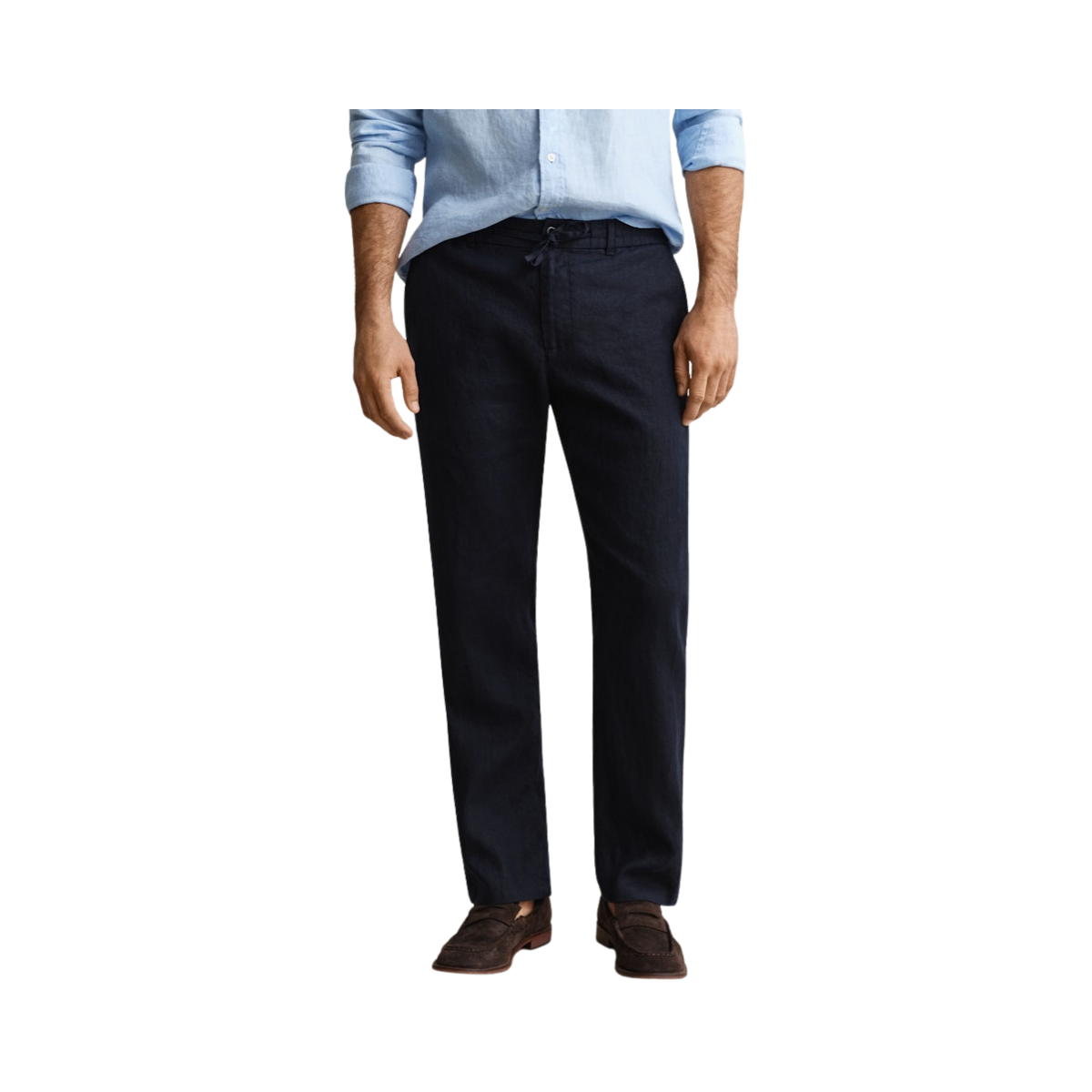 Reg Linen DS Pants - Evening Blue