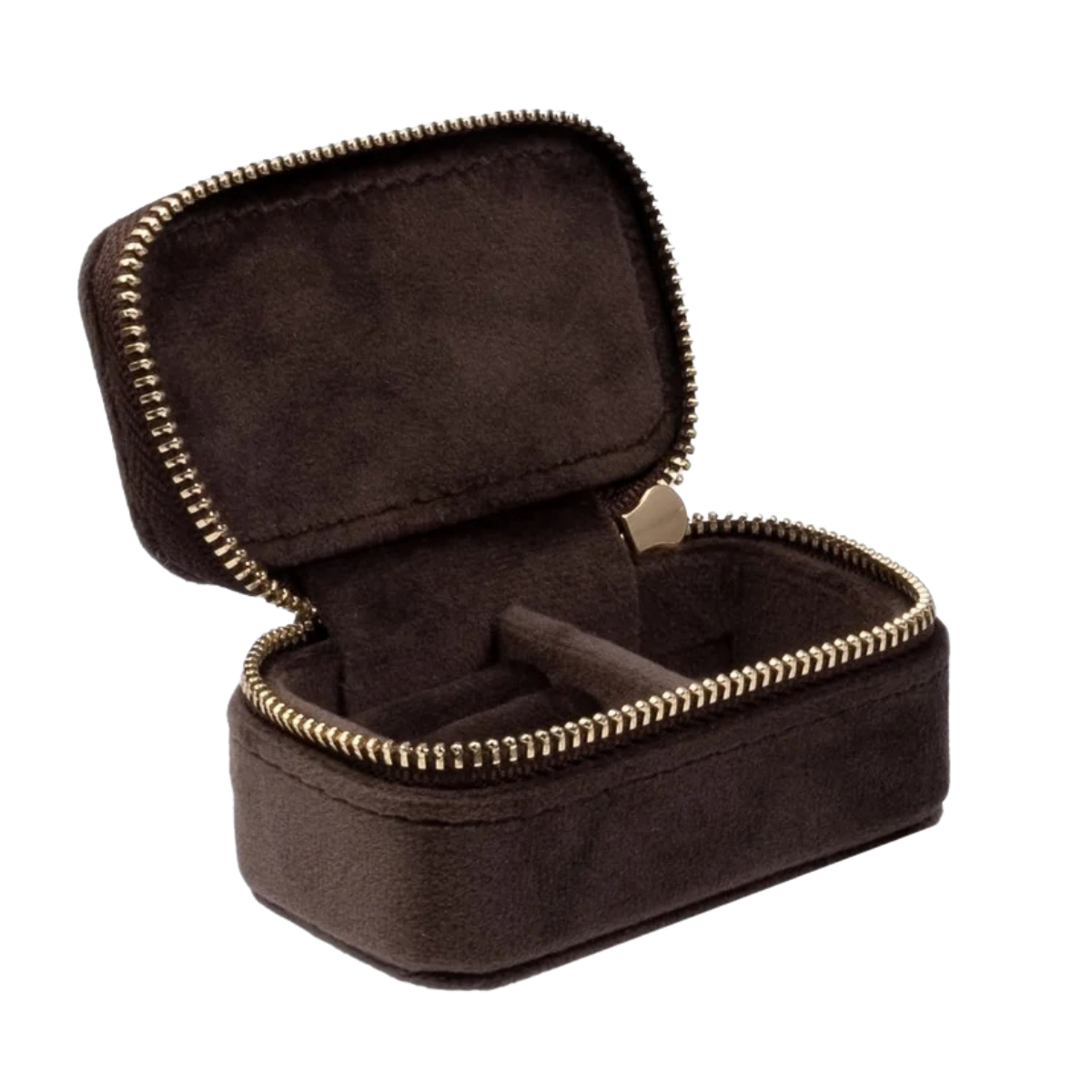 Velvet Jewellery Box Micro - Chocolate brown