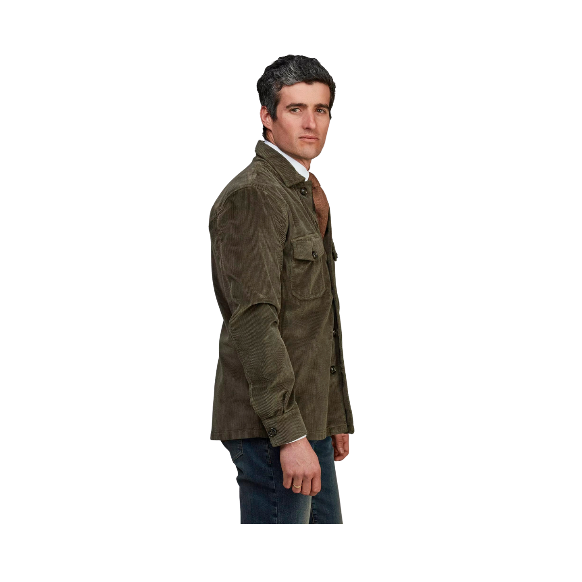8W Corduroy Overshirt - Dark Green