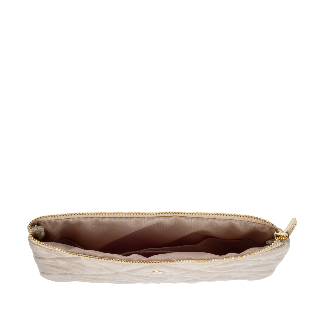 Velvet Quilted Small Pouch - Dark Sand