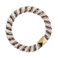 Fluffy Fat Hair Tie W/Gold - Warm Taupe Mix