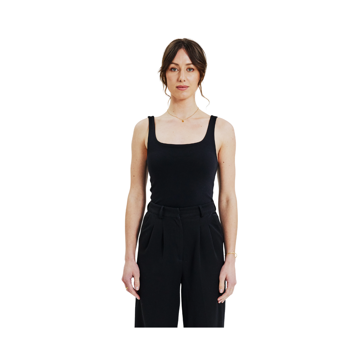 Tank Scoop Back - Black
