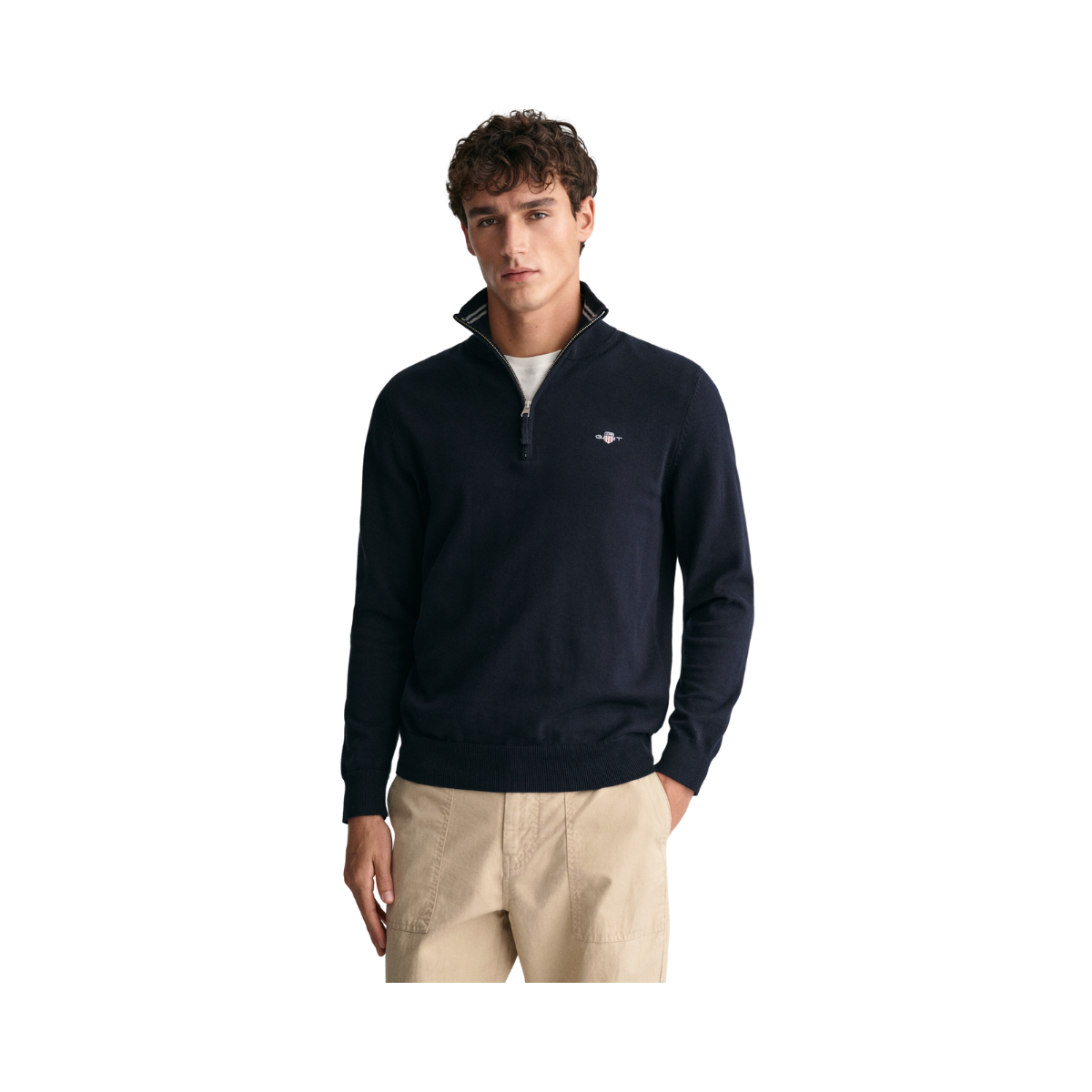 CLASSIC COTTON HALF ZIP - Navy