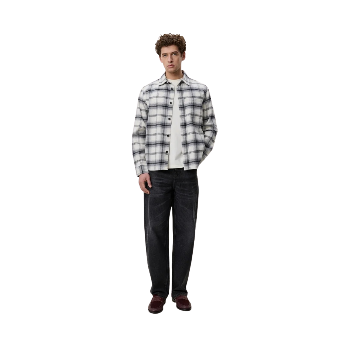 Check Overshirt - Black