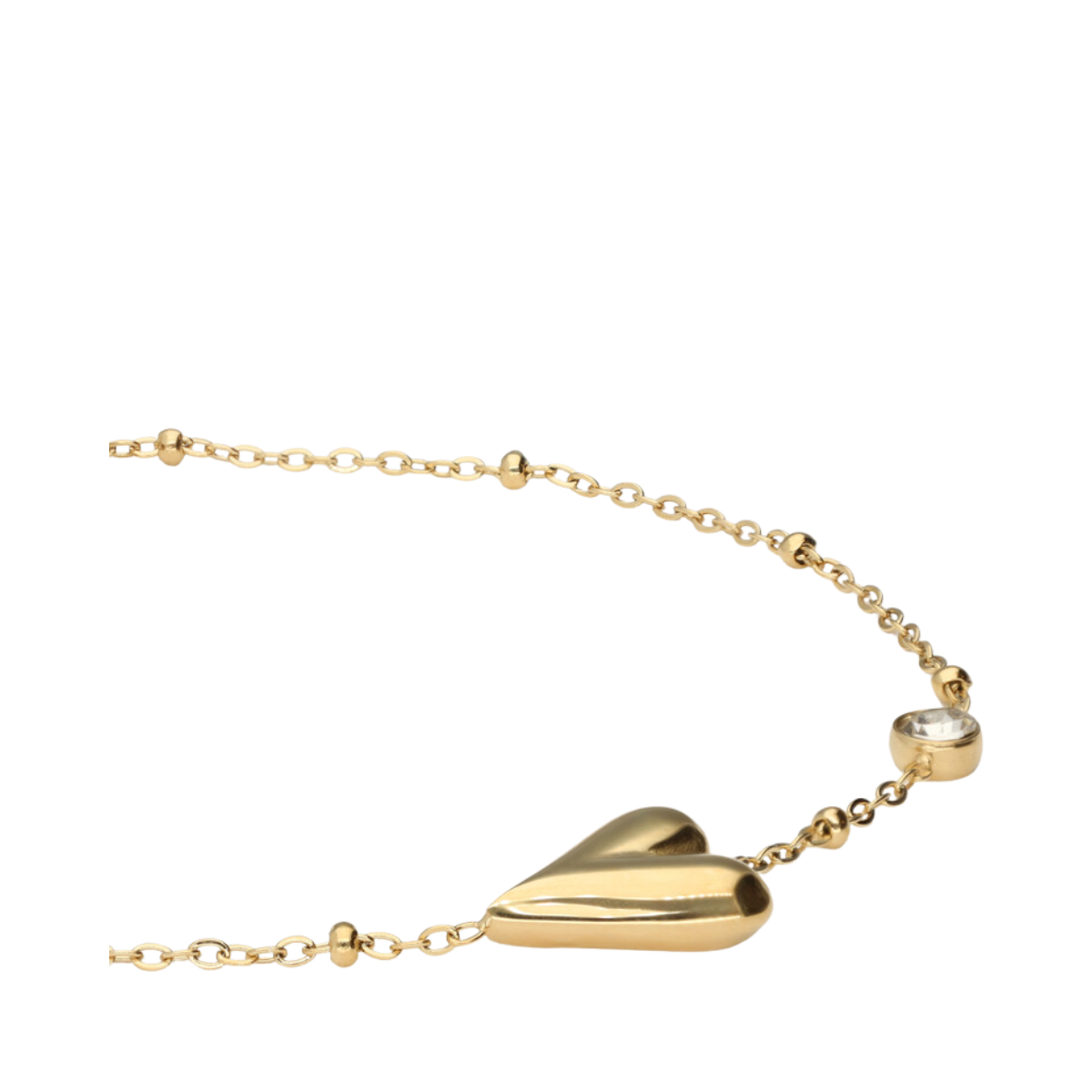 Bracelet horizontal heart strass - Gold