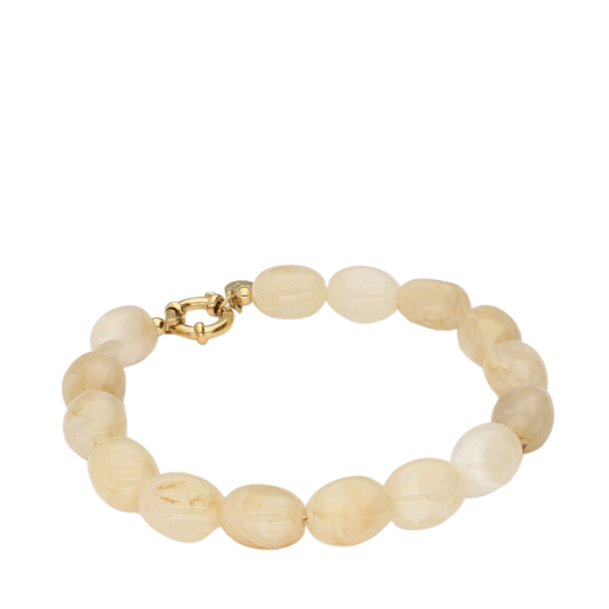 Bracelet Beads Beige - Gold