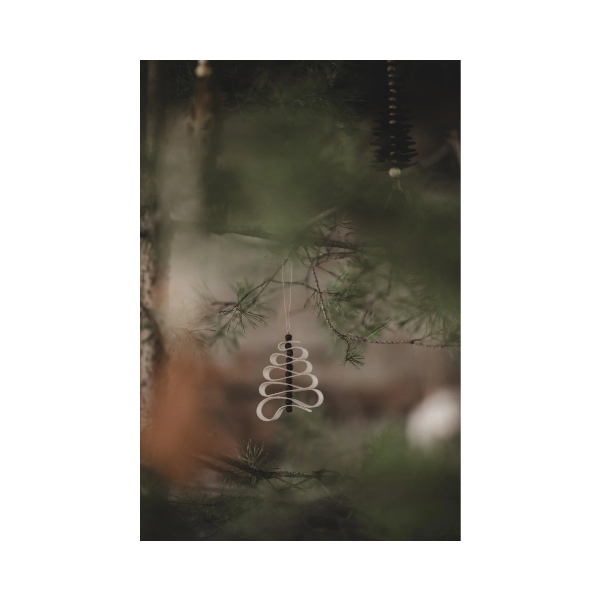 Ornament Beaded Tree Julgransdekoration - BEIGE