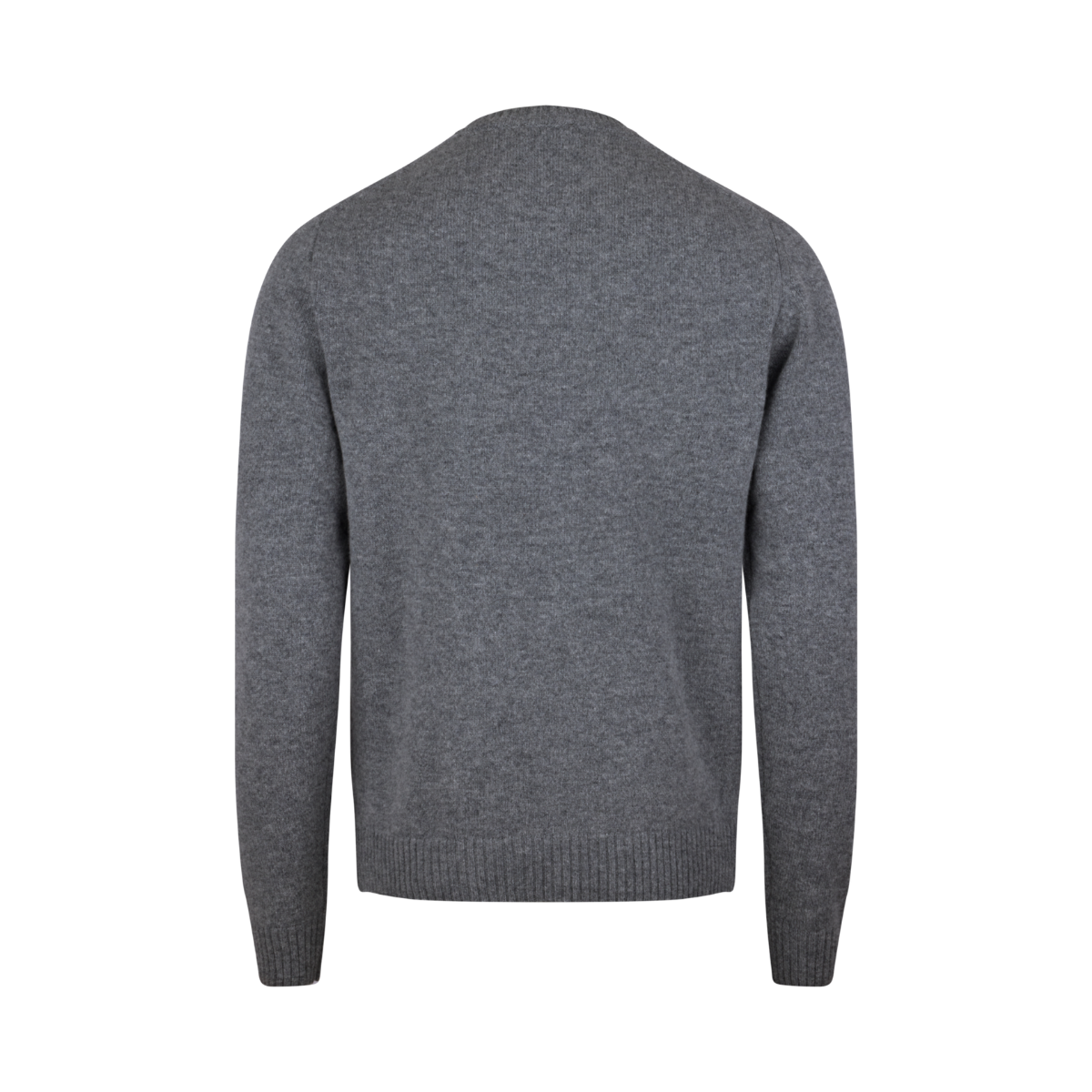 Sweater Knitted Crew Lambs Wool - Grey