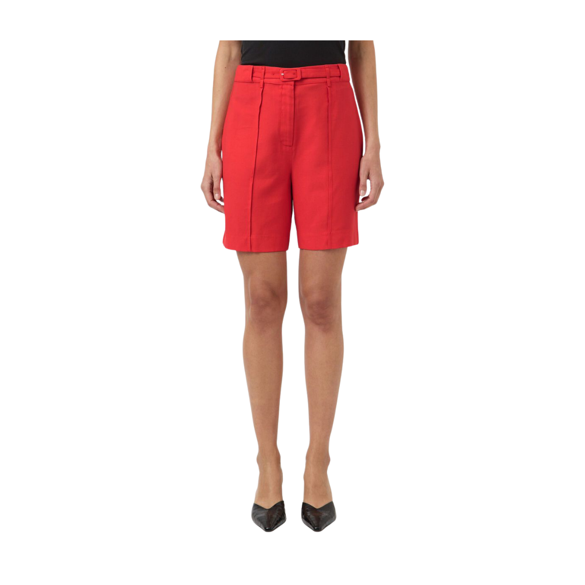 YASBirmo Highwaist Shorts - Poinsettia