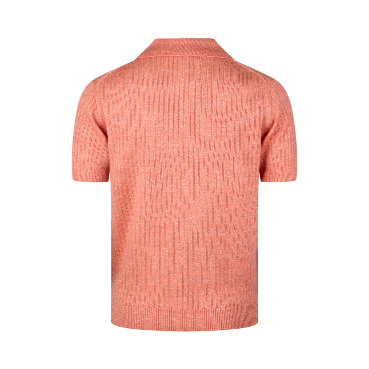 Polo Shirt Knitted Ribbed - Orange