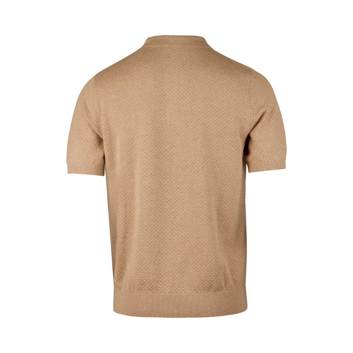 Polo Shirt Knitted Textured - Beige