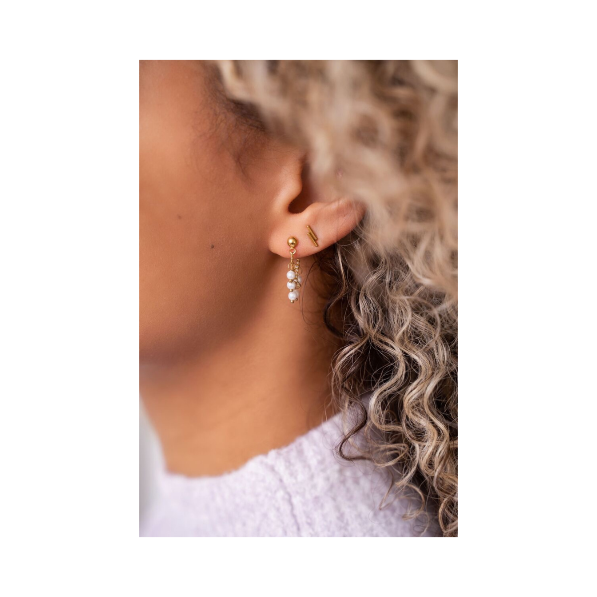 Studs twee staafjes - 1200 Gold