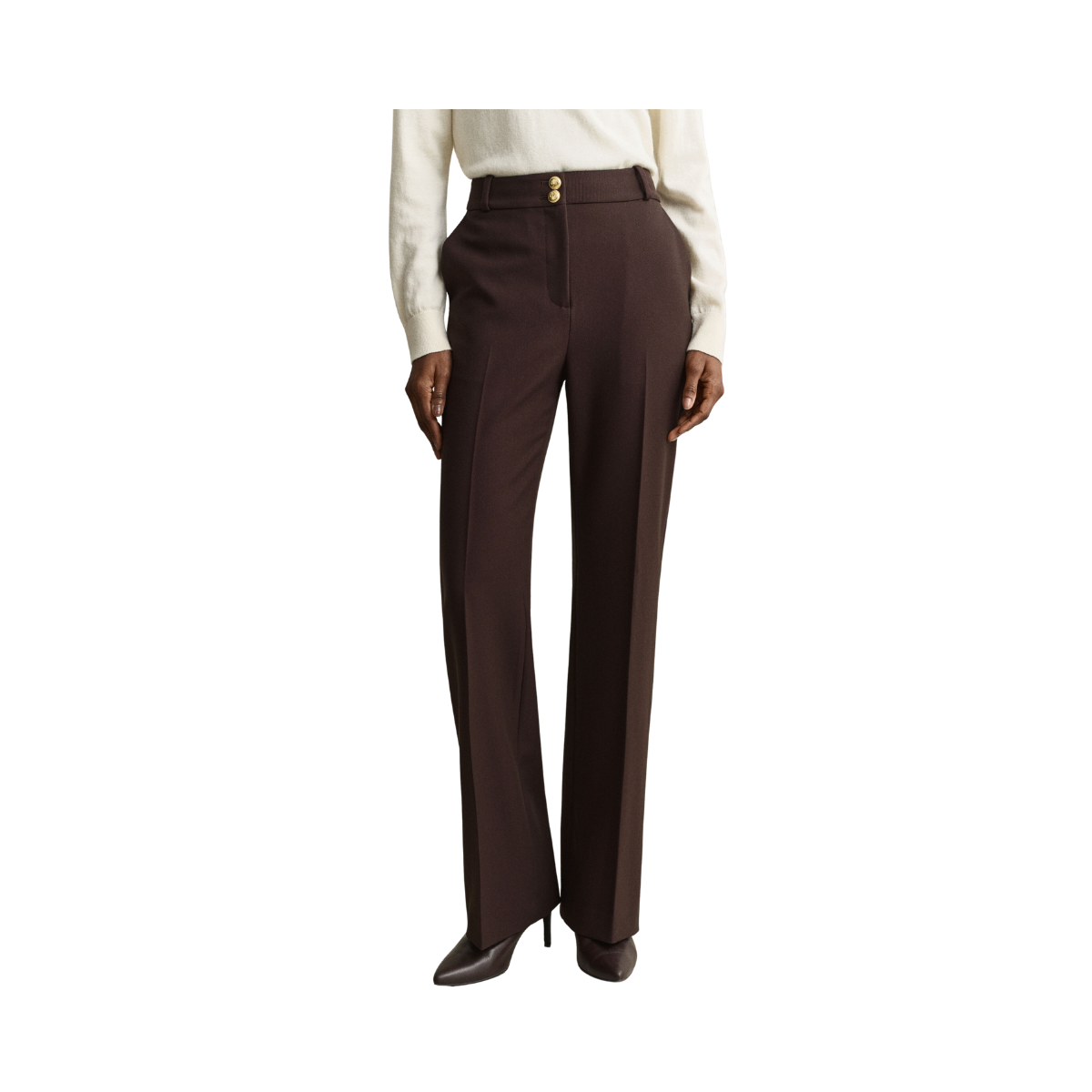 Slim Flare Nautical Pants - Deep Brown