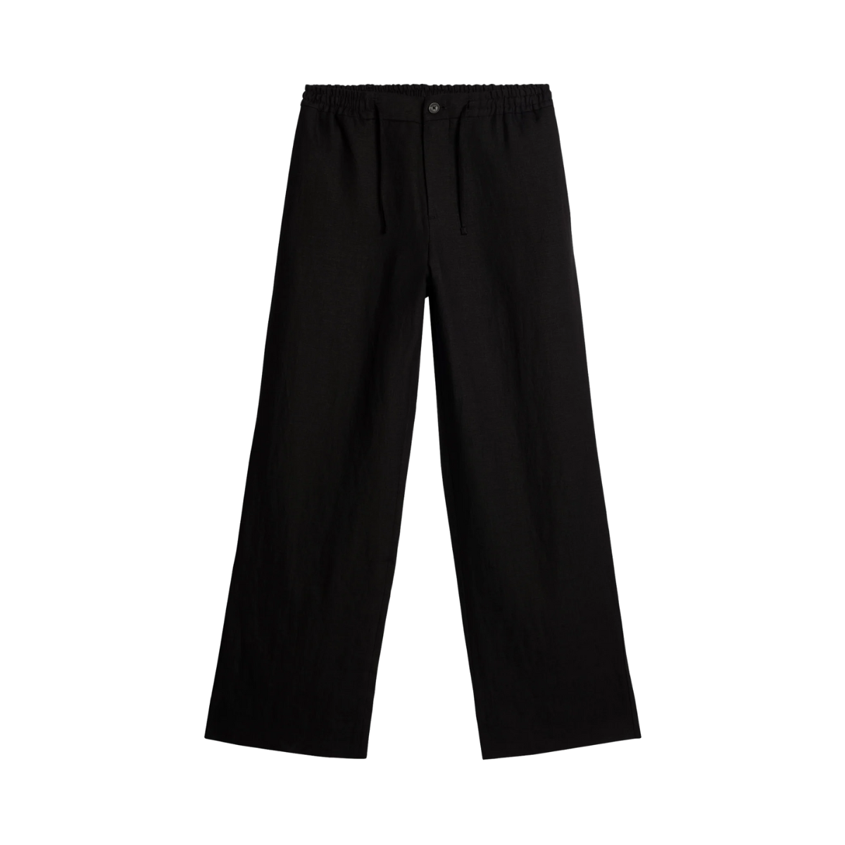 Noah Drape Linen Pants - Black
