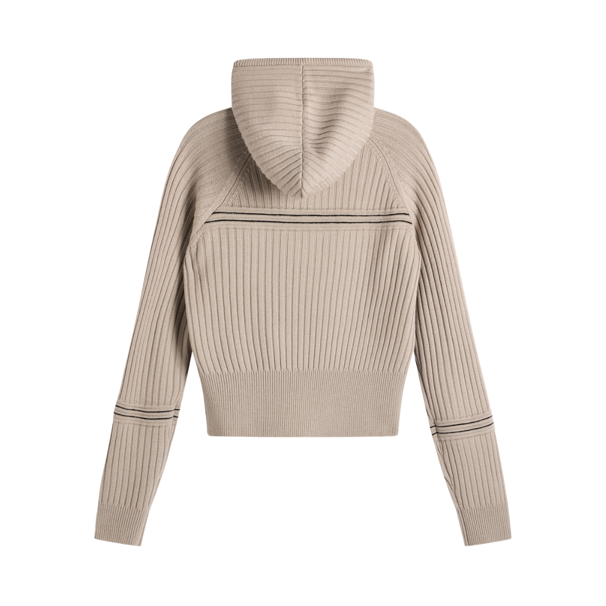 Hilda Knitted Rib Hoodie - Moonbeam