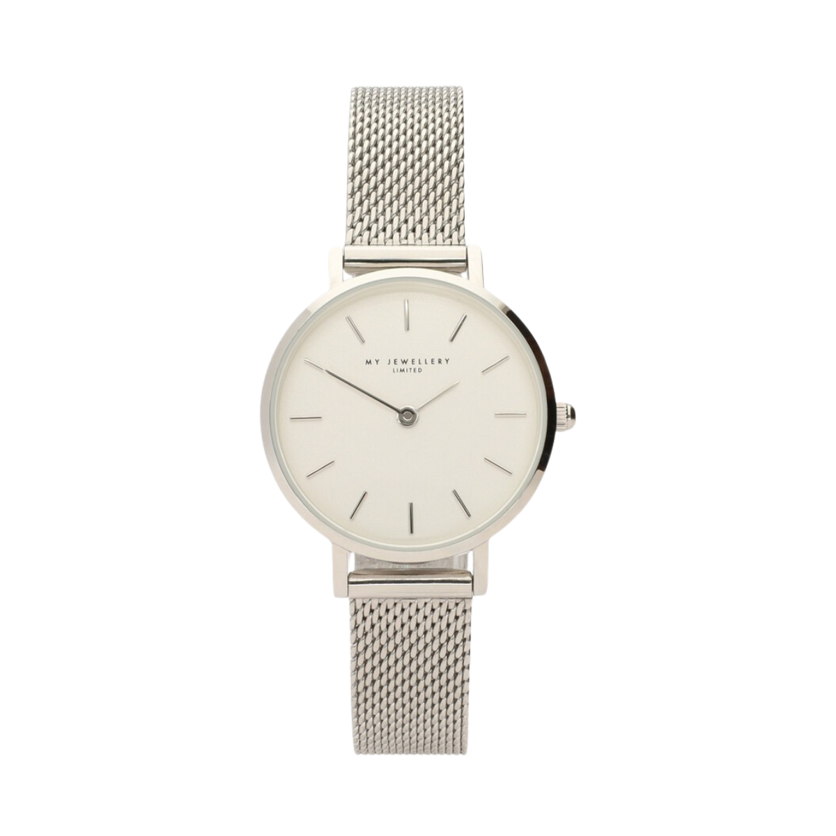 Rond horloge witte wijzerplaat - 1500 Silver