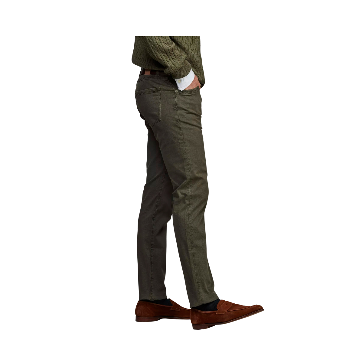 5-Pkt Cut'N Sew Bormio Print - Olive Green