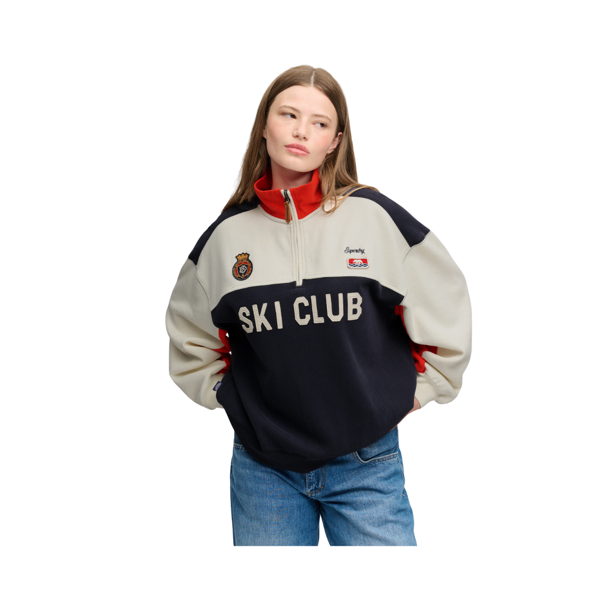Preppy Ski Half Zip - Cream