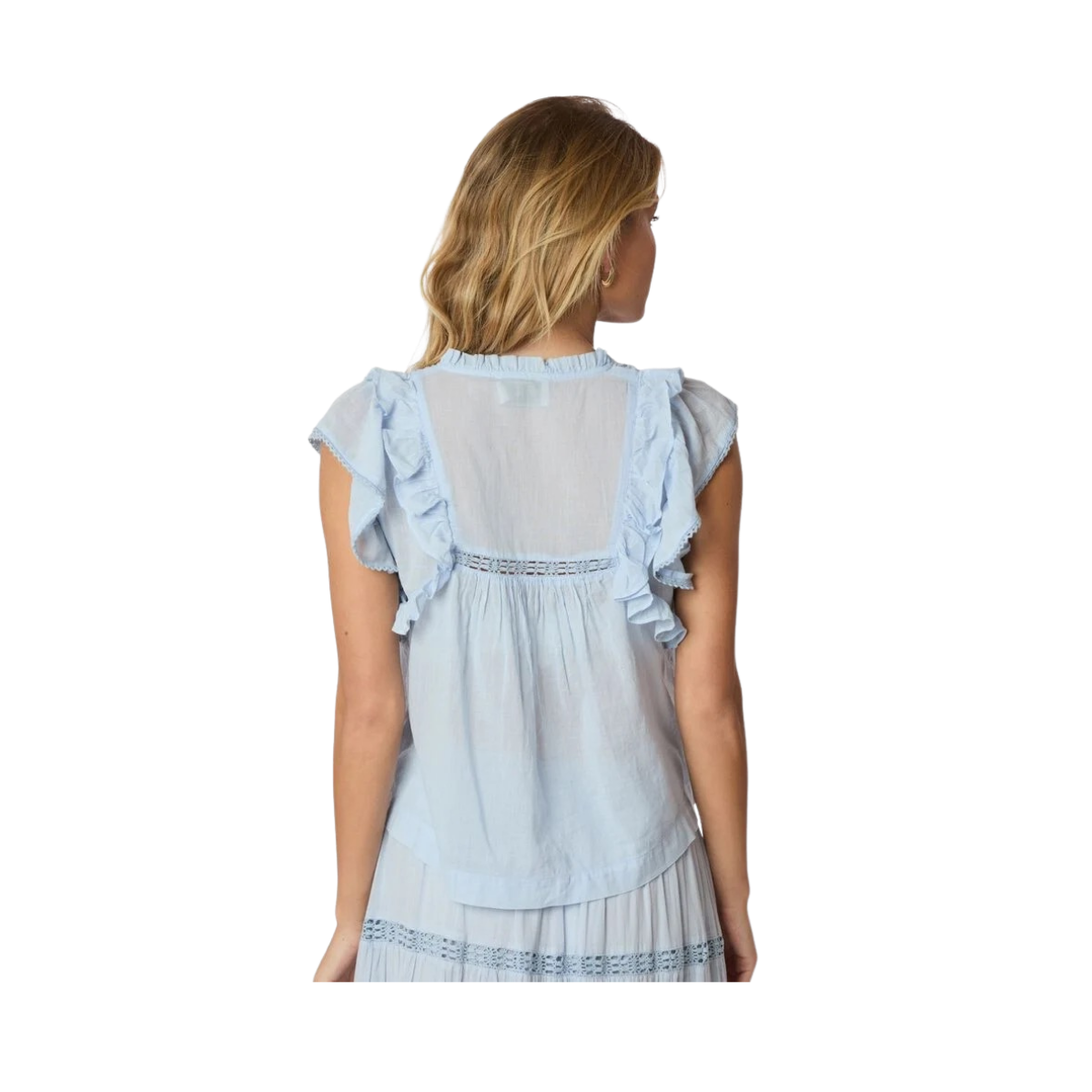 Jayla S Voile Top - Light Blue