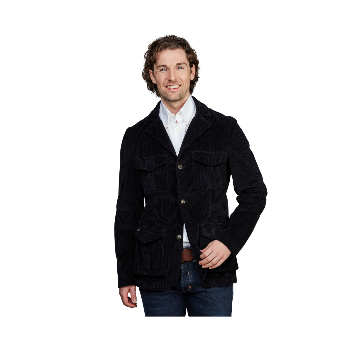 Corduroy Safari Jacket - Navy