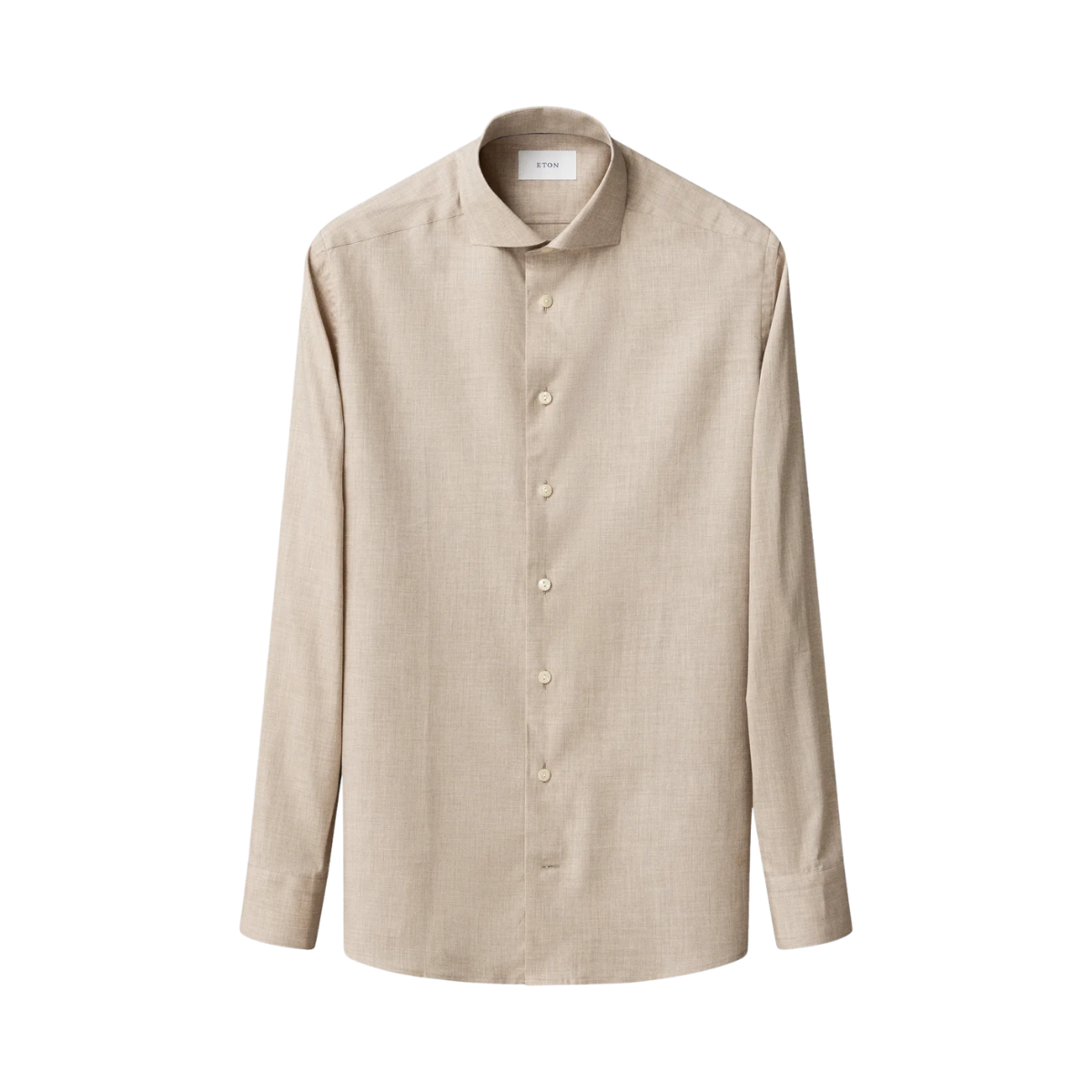 Solid Signature Flannel Shirt - Beige