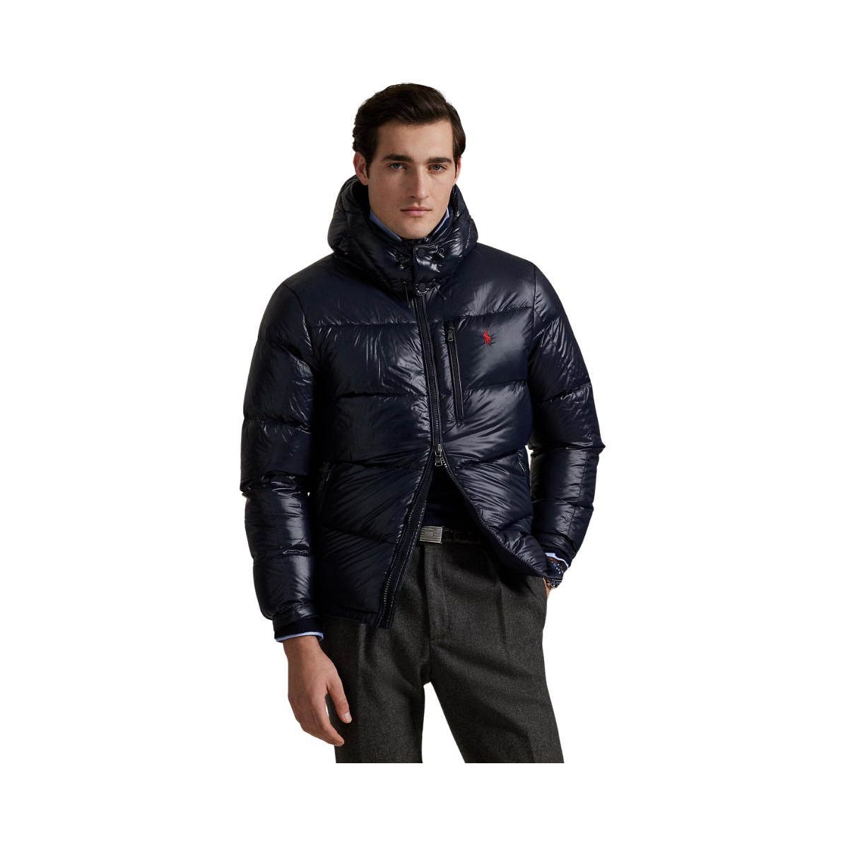 Insulated Bomber Jacket - Collection Navy Glossy