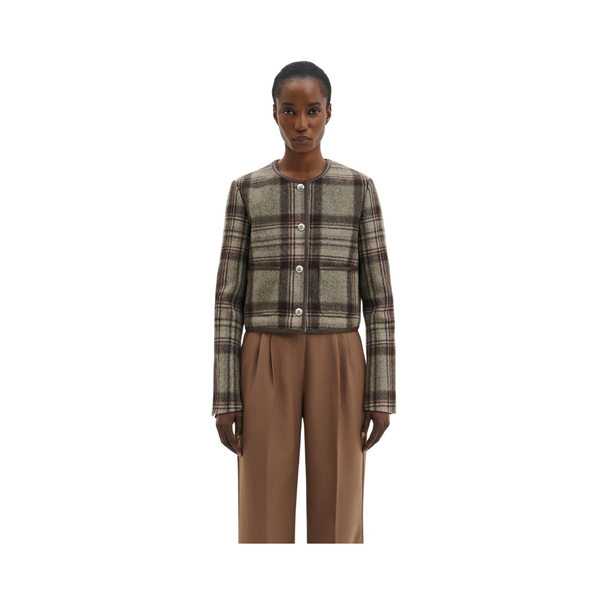 Ninette Wool Jacket - Steel Checks