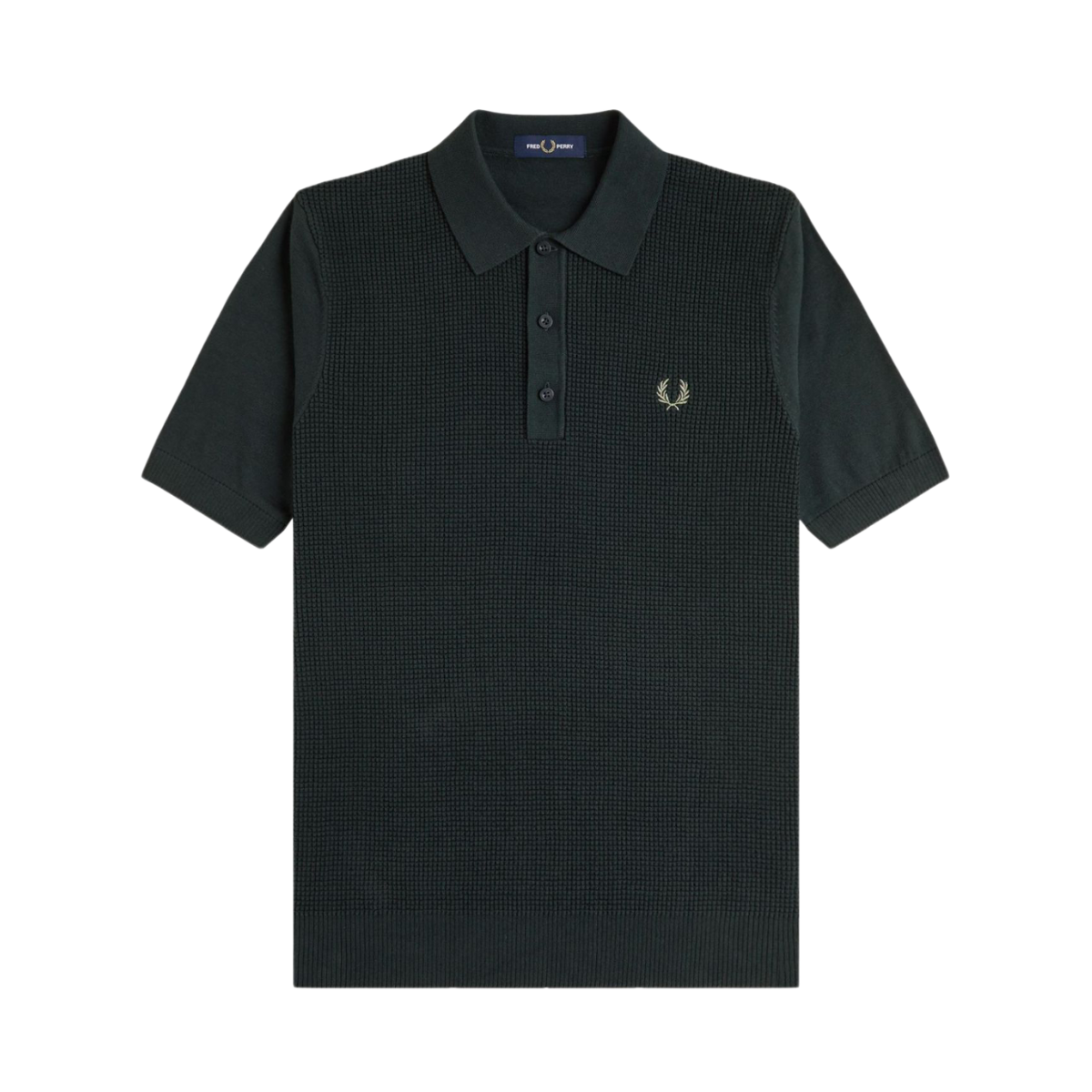 Waffle Stitch Knit Shirt - Q20 Night Green