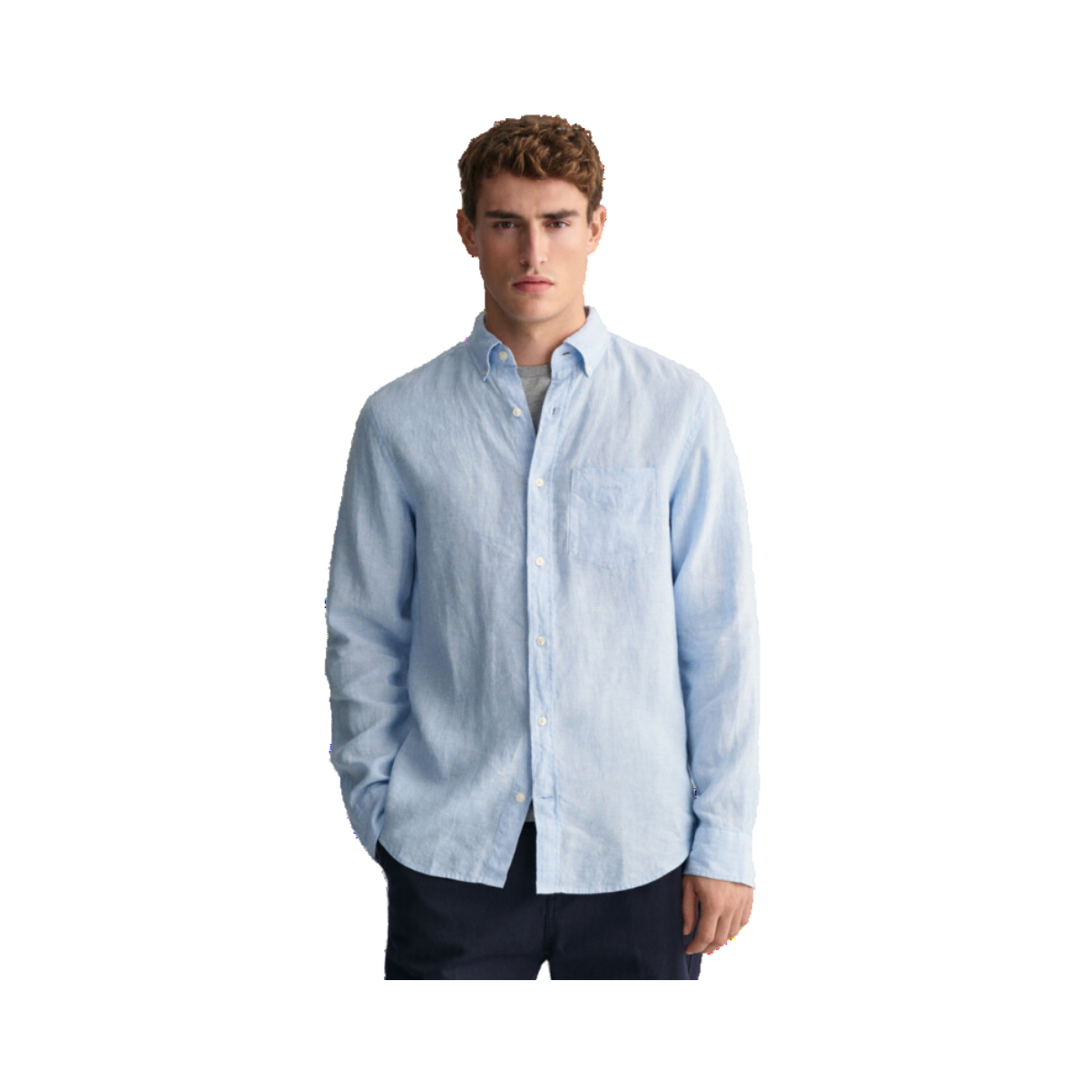 Regular Linen Shirt - Blue