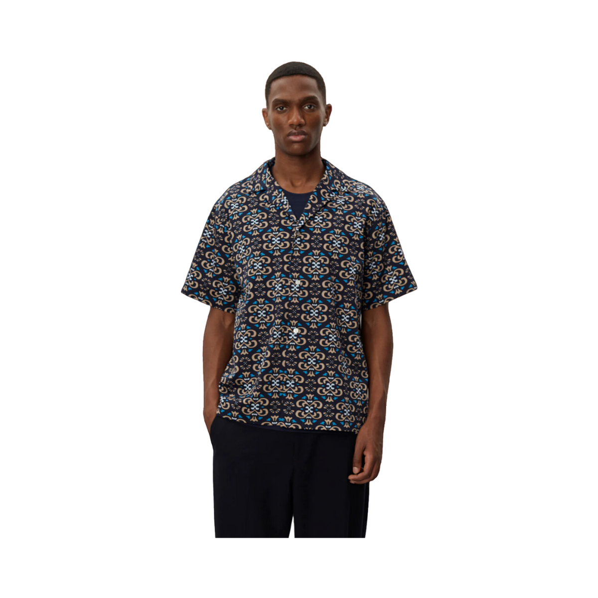 Hendrix AOP SS Shirt - Navy