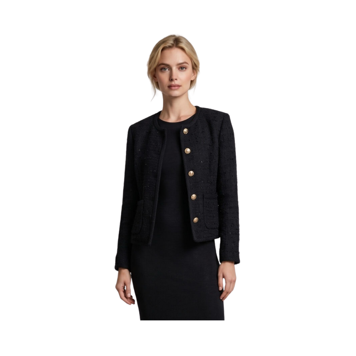 Alexa Tweed Jacket - Black