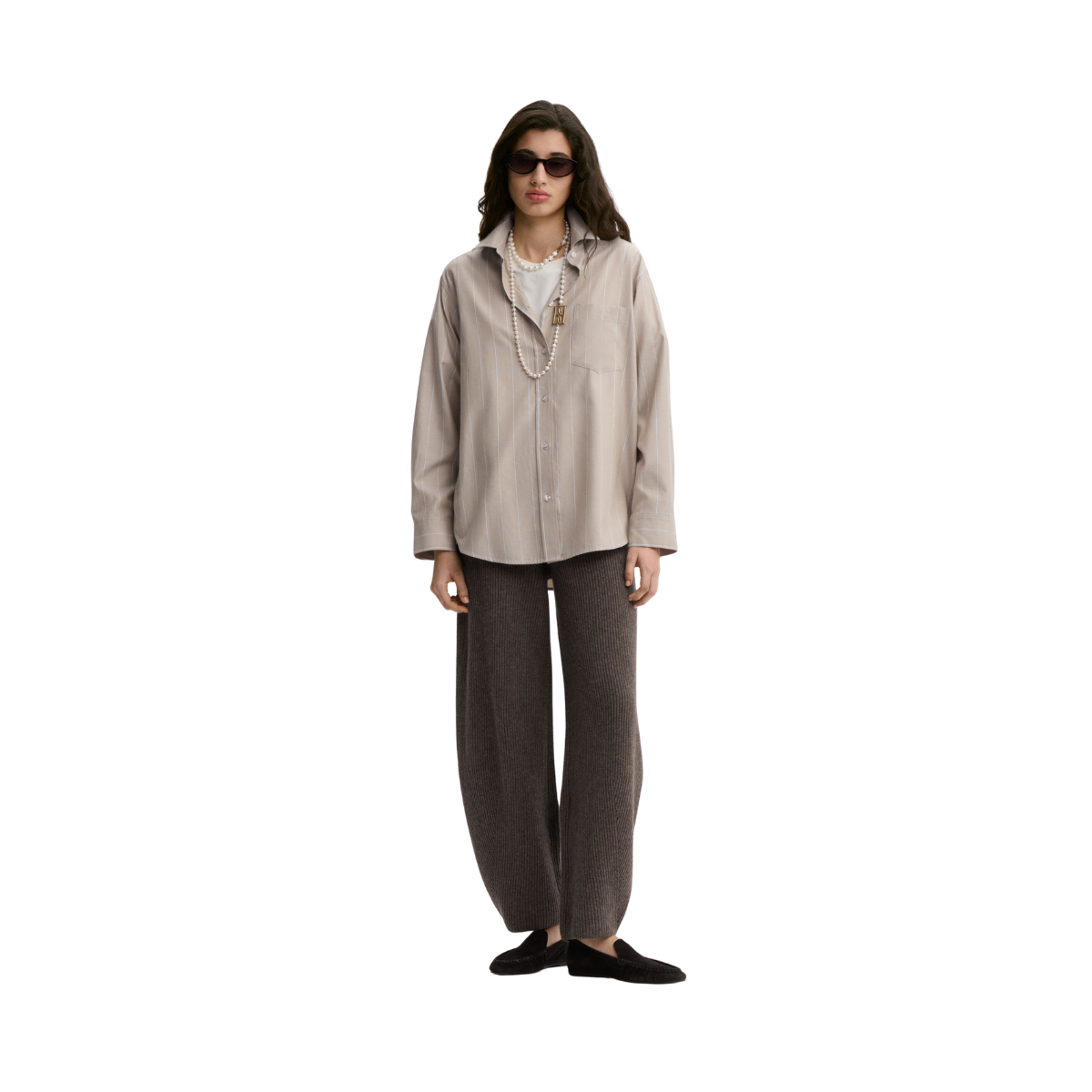 Audrey - Beige Herringbone
