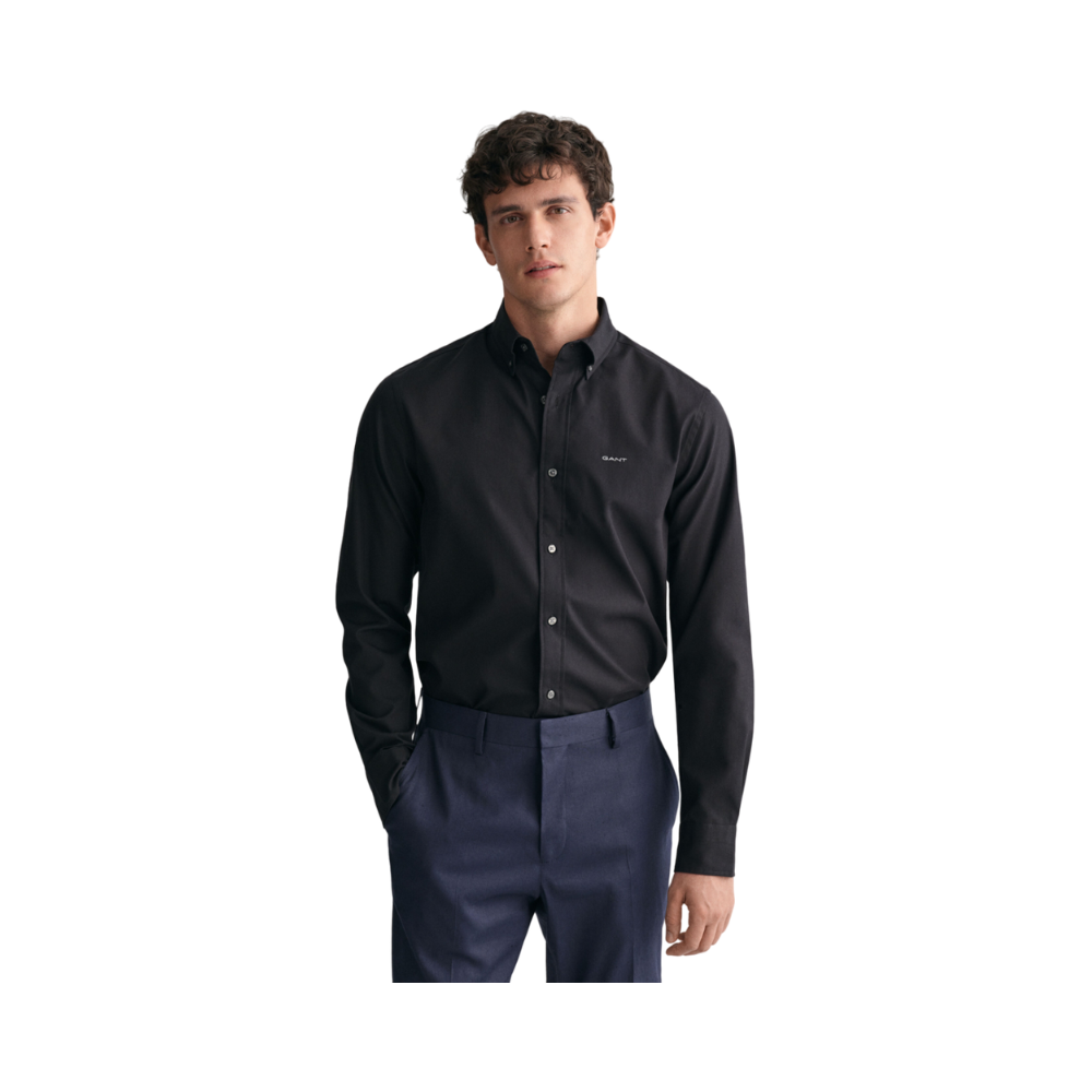 Reg Pinpoint Oxford Shirt - Black