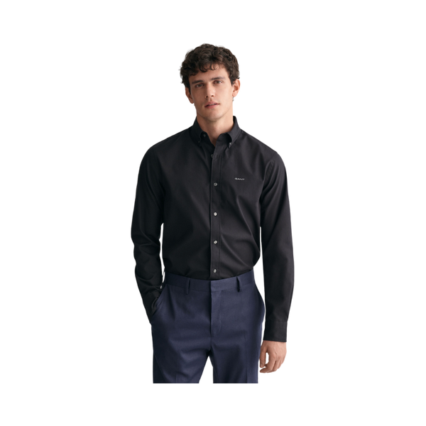 Reg Pinpoint Oxford Shirt - Black