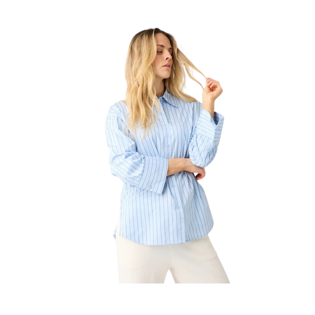 Relaxed Stripe Shirt - Blue stripe