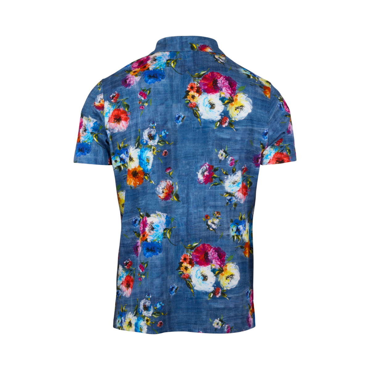 Polo Shirt Printed Pique - Dark blue pattern