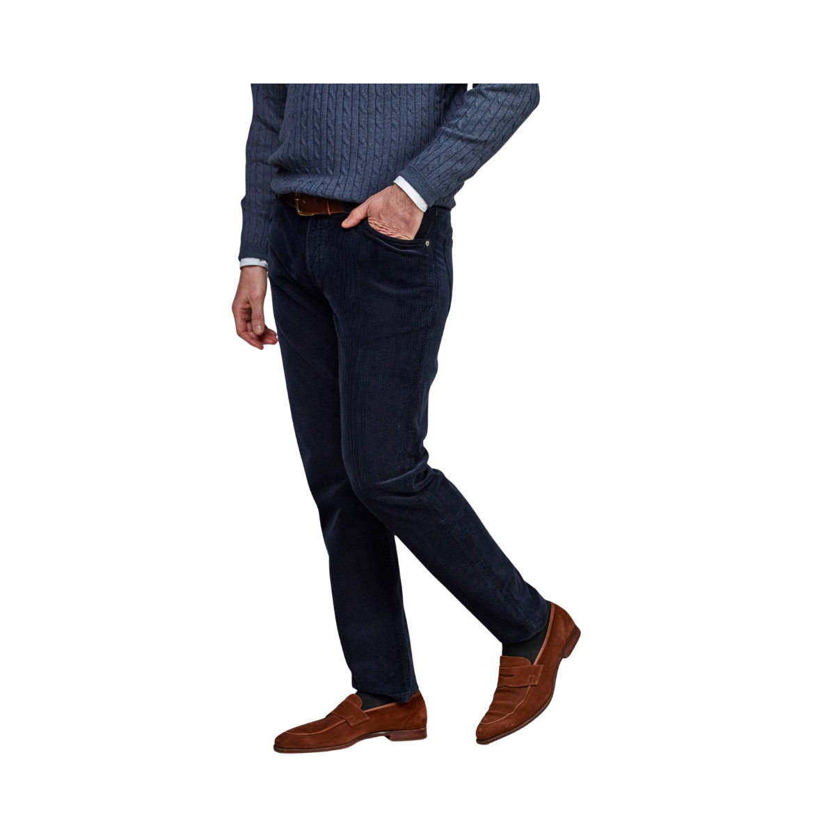 5-Pkt 8W Cord - Navy