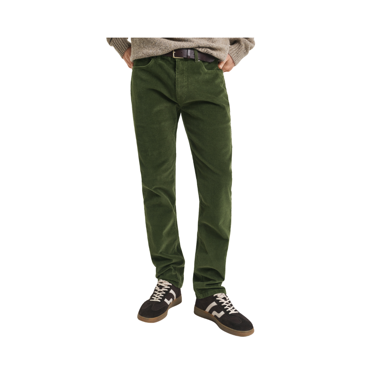 Reg Cord Jeans - Country Green