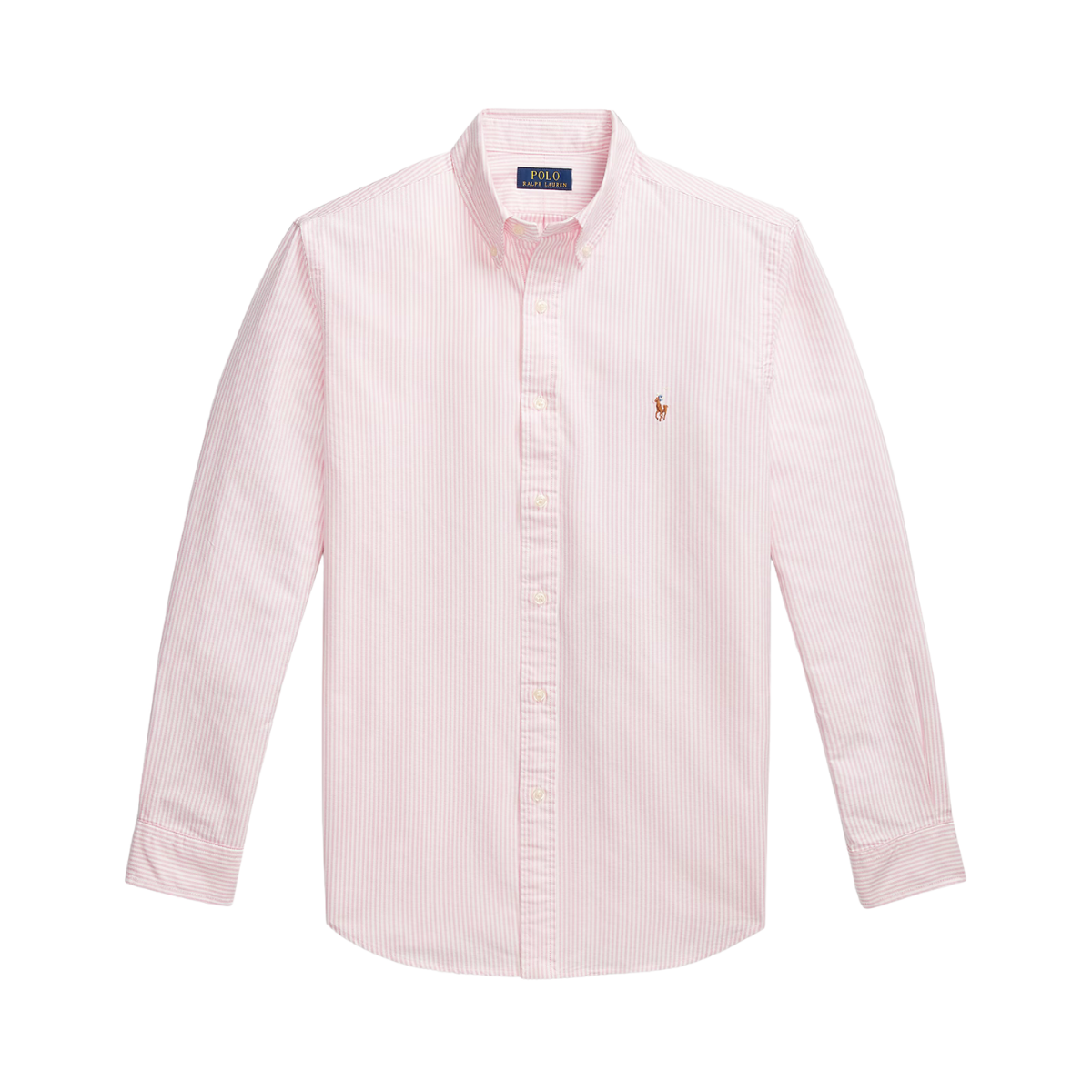 Custom Fit Striped Oxford Shirt - New Rose/White