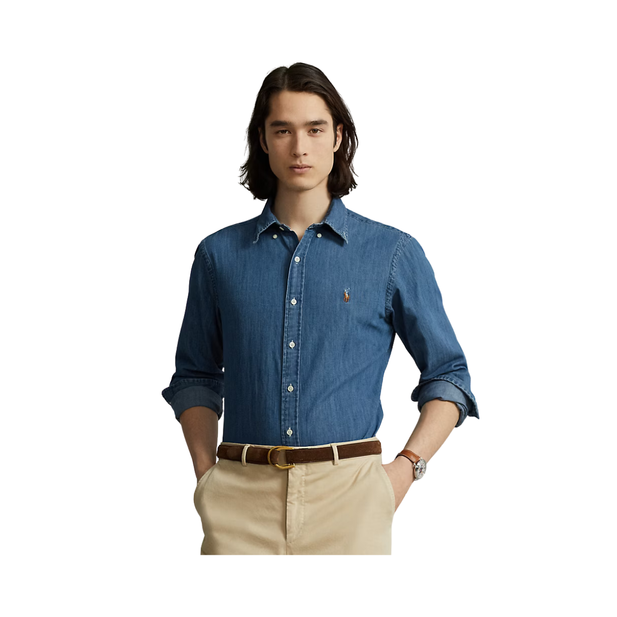 Slim Fit Denim Shirt - Denim