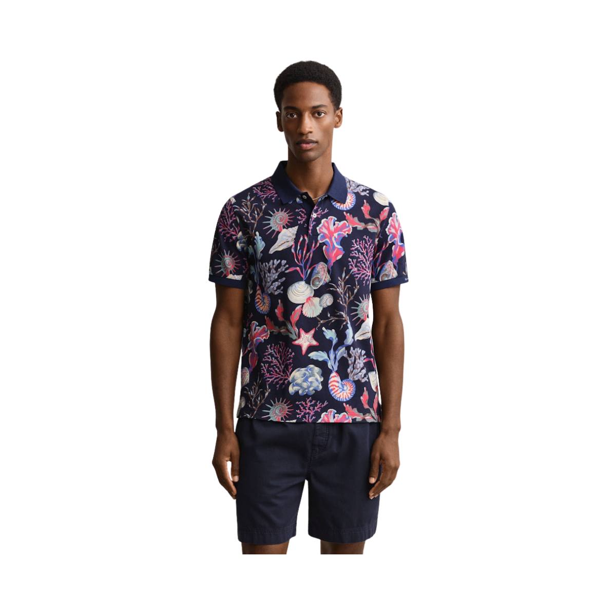 Printed SS Polo - Classic Blue