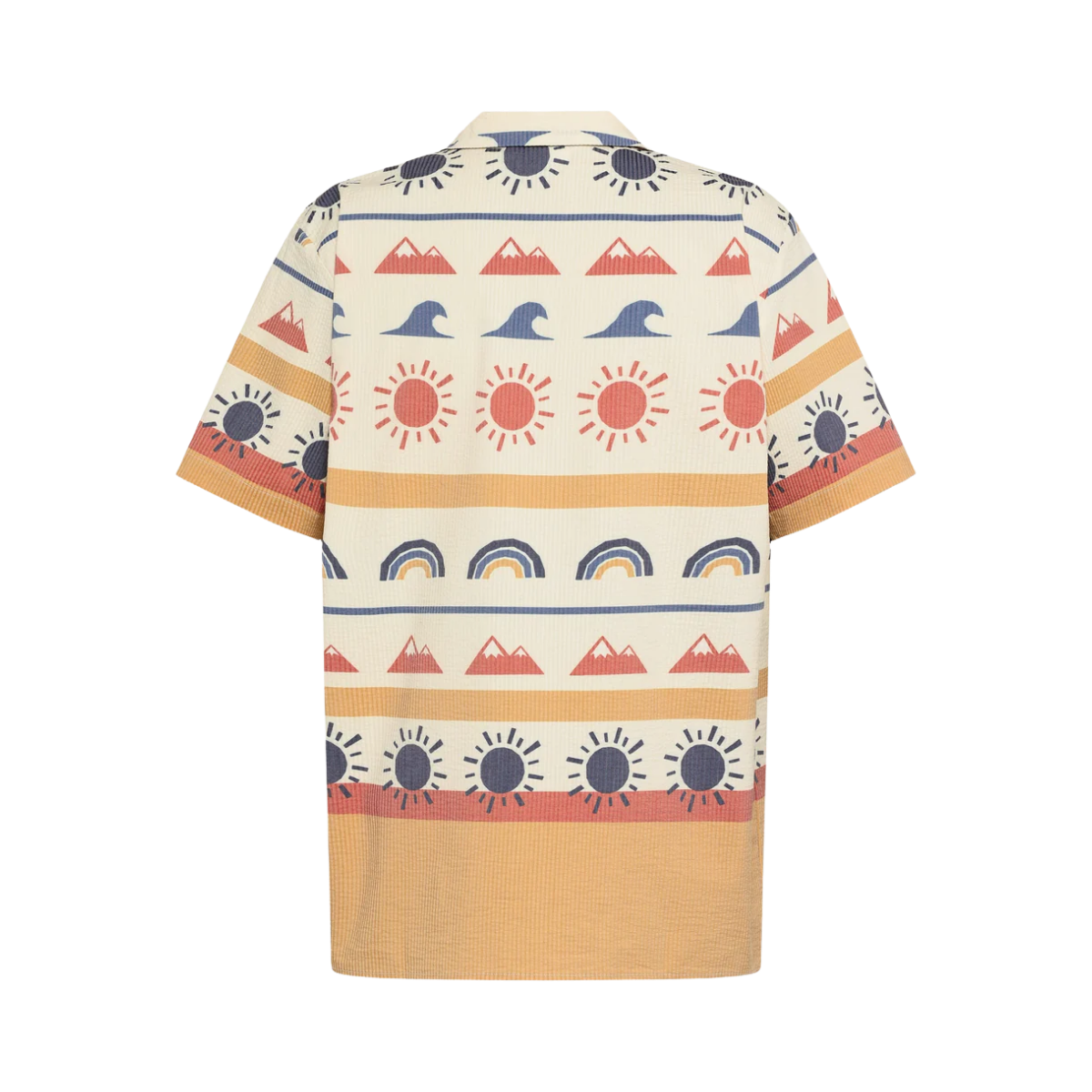 Box Fit Short Sleeved Seersucker Shirt - Multi Color Aop
