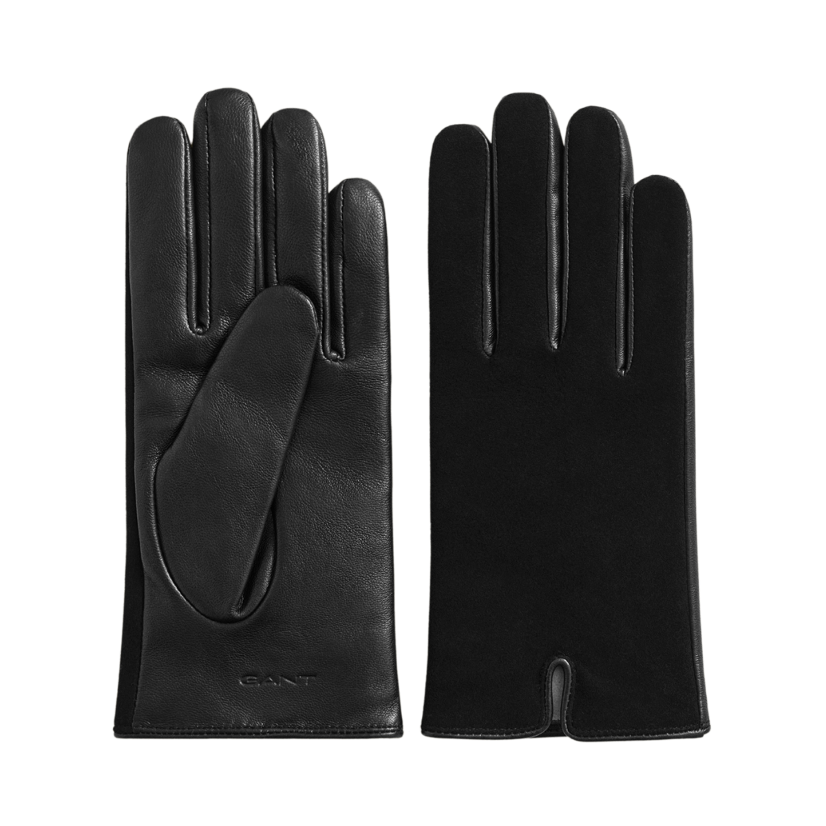 Leather Suede Gloves - Black