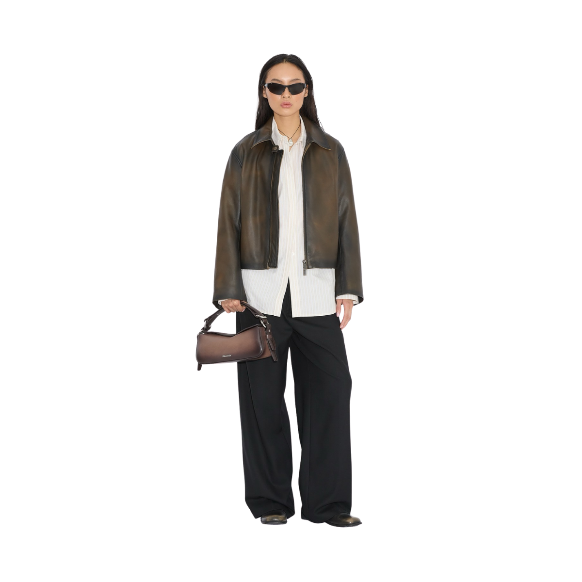 Bud Leather Bag Slim - Dark Brown