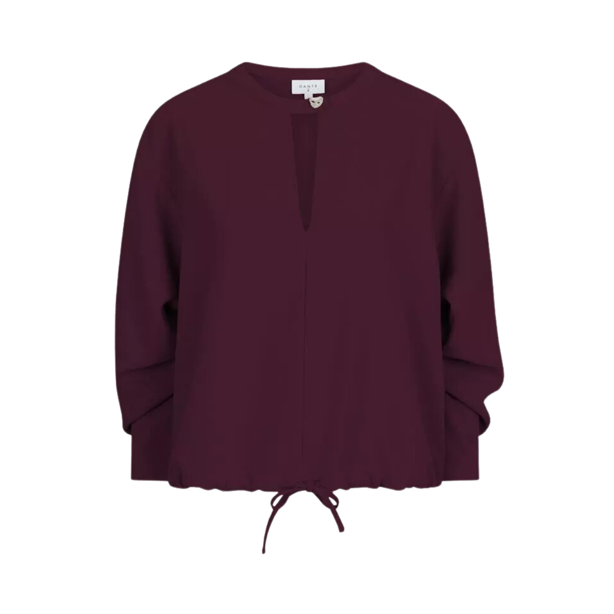 Thorn Drawstring Cord Top - Burgundy