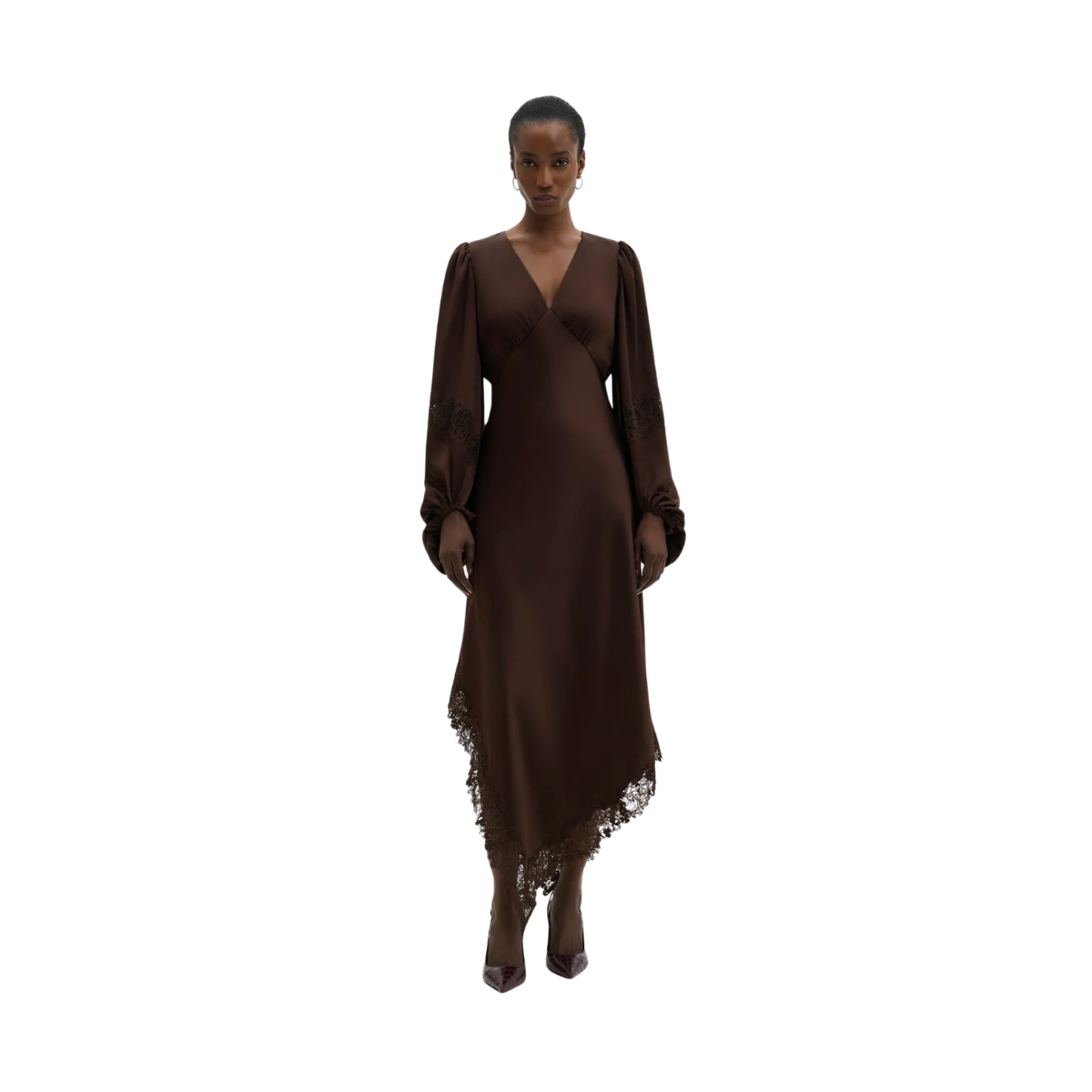 Seema Lace Maxi Dress - Dark Brown