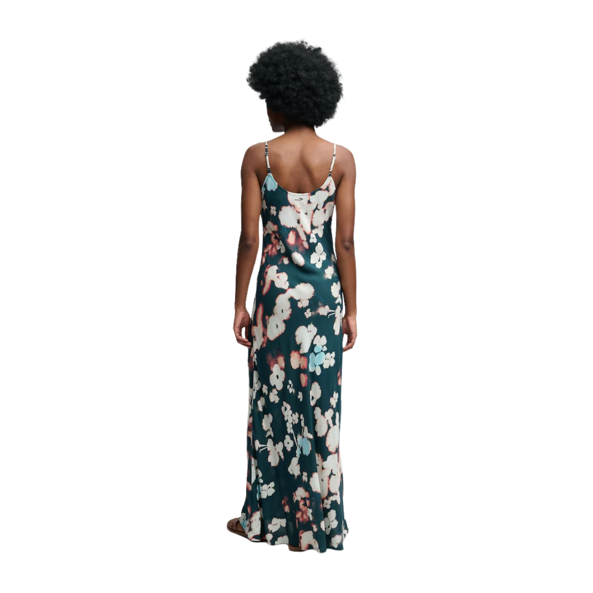 Printed Maxi Slip Dress - Ink Cherry Blossom