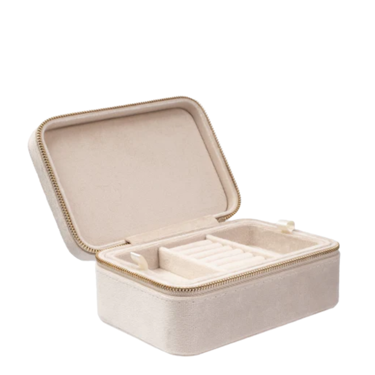 Velvet Jewellery Box - Dark Sand